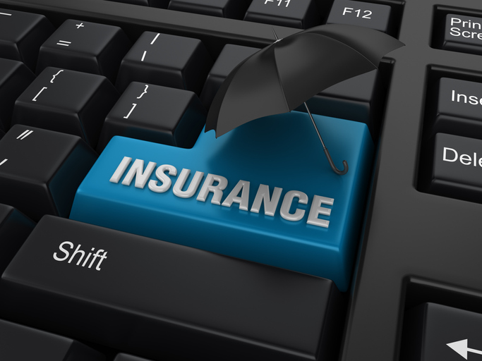 Enter Key with Umbrella and Insurance word