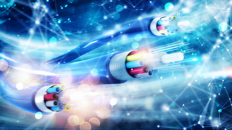 Internet connection with optical fiber
