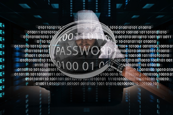 Hacker accessing to personal data
